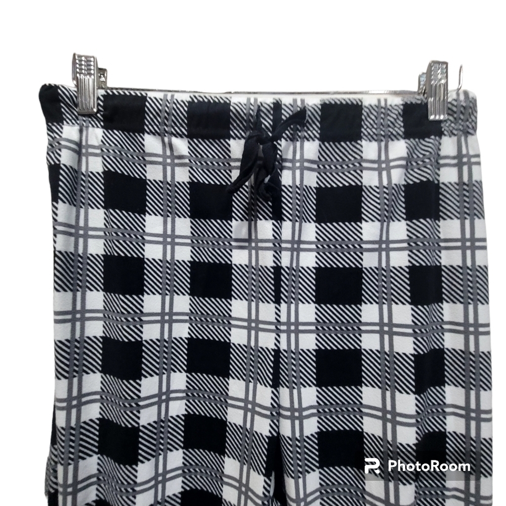 1X Black White Checkered Pajamas Contemporary Minimalist - Picture 2 of 4